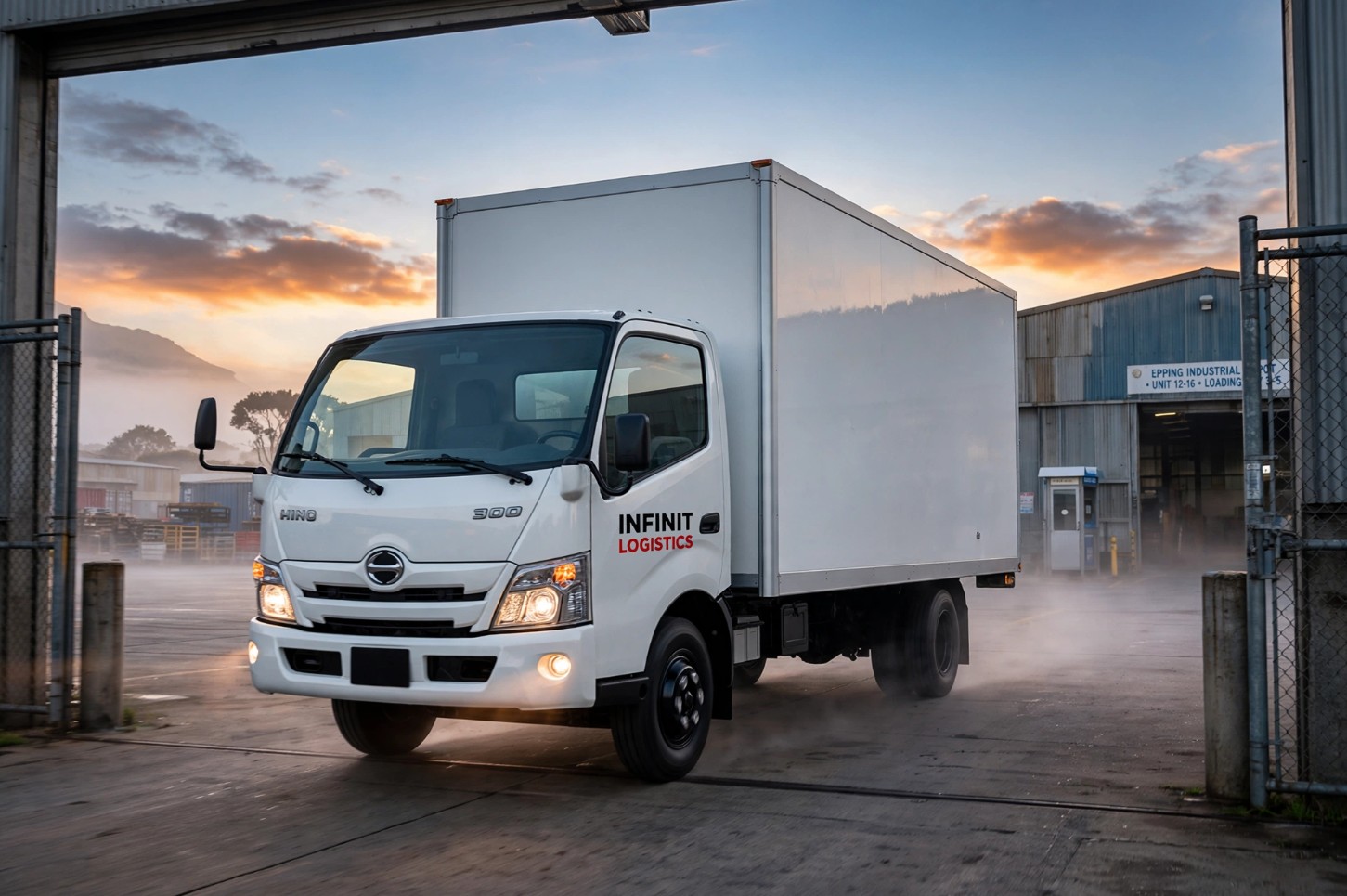 4-Ton fleet truck departing depot
